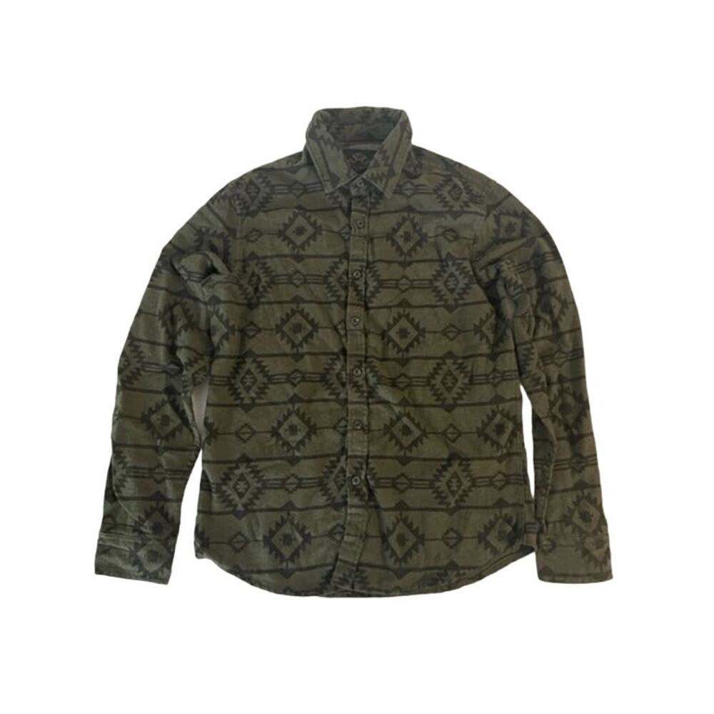 MBX Green Black Tribal Design Long Sleeve Kids Shirt Size S